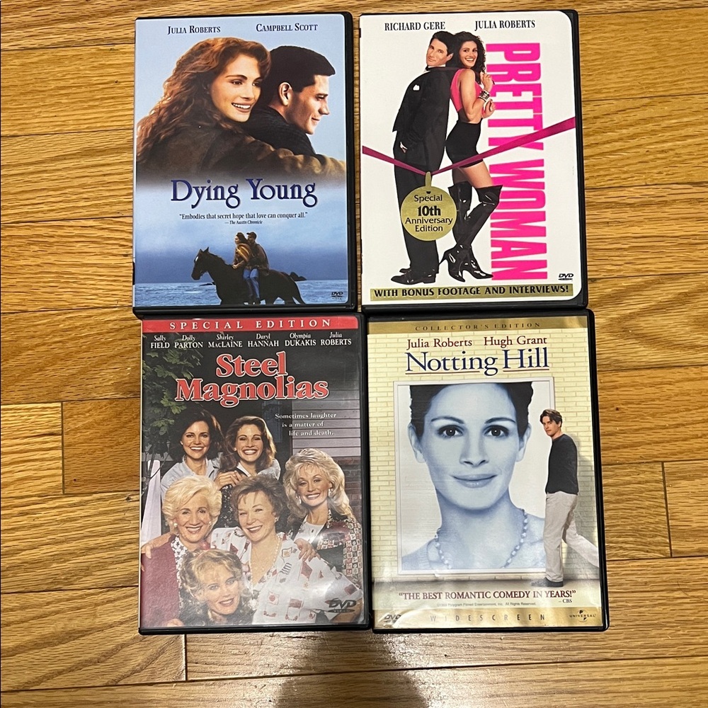 DVD Movie Collection: Dying Young, Pretty Woman, Steel Magnolias, Notting Hill
